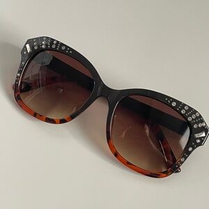 Betsey Johnson Tortoiseshell Sparkle Sunglasses